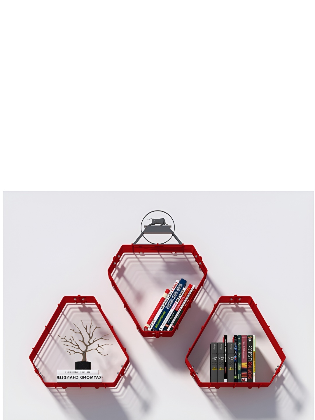 

Meshable Red Metal Basic Wall Shelf
