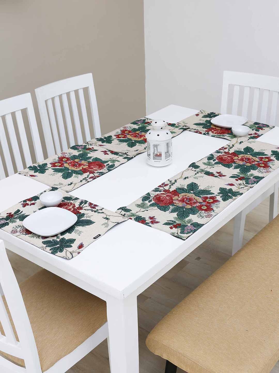 

Ariana White & Red 6 Pieces Floral Cotton Table PlaceMats