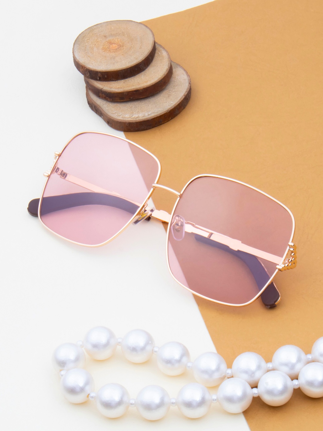 

Ted Smith Women Square Sunglasses with Polarised Lens DIAMOND-2_C3, Pink