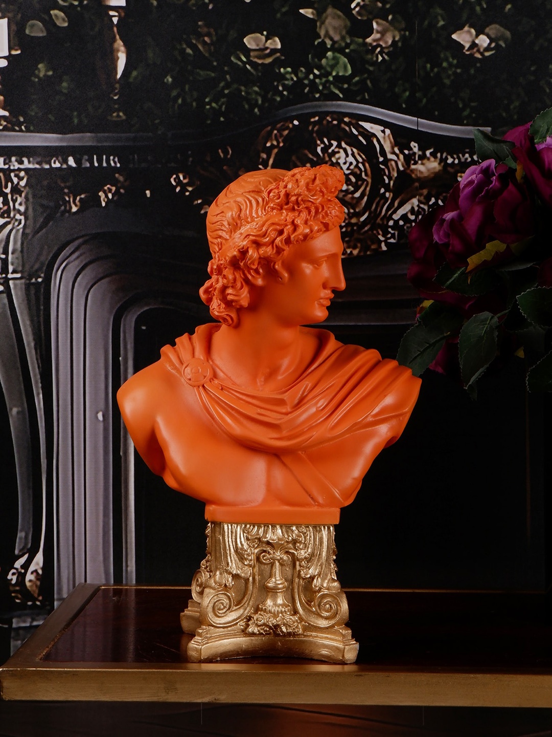 

THE WHITE INK DECOR Orange Medium Showpiece