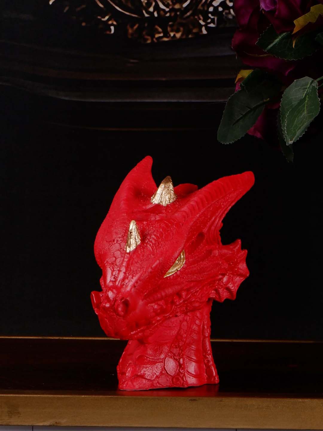 

THE WHITE INK DECOR Red Dragon Figurine Showpieces