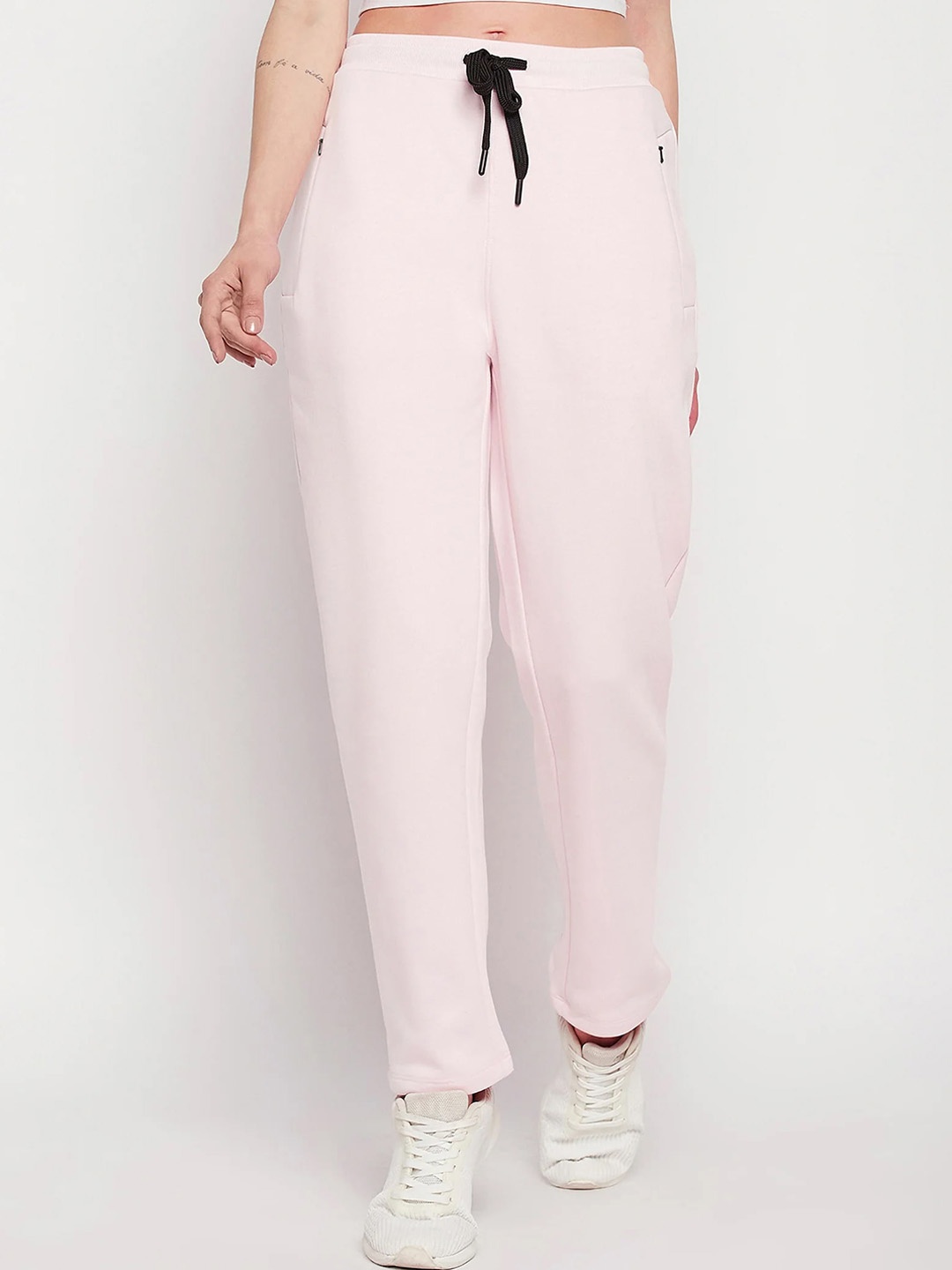 

EDRIO Women Mid-Rise Straight Fit Track Pant, Pink