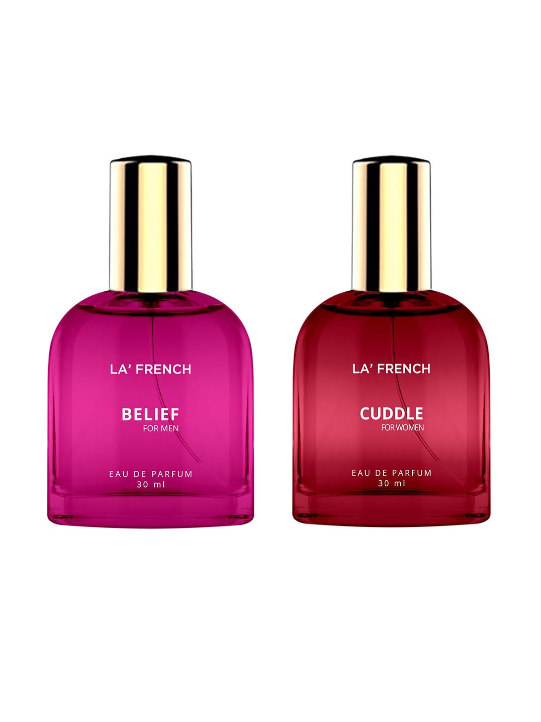 

La French Men Set Of 2 Belief-Cuddle Eau De Parfum - 30ml Each, Pink