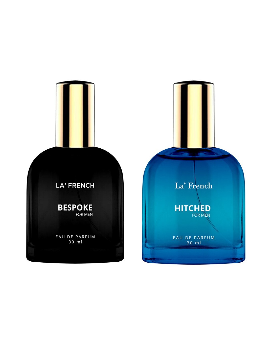 

La French Men 2-Pcs Bespoke & Hitched Long Lasting Eau De Parfum - 30ml Each, Blue
