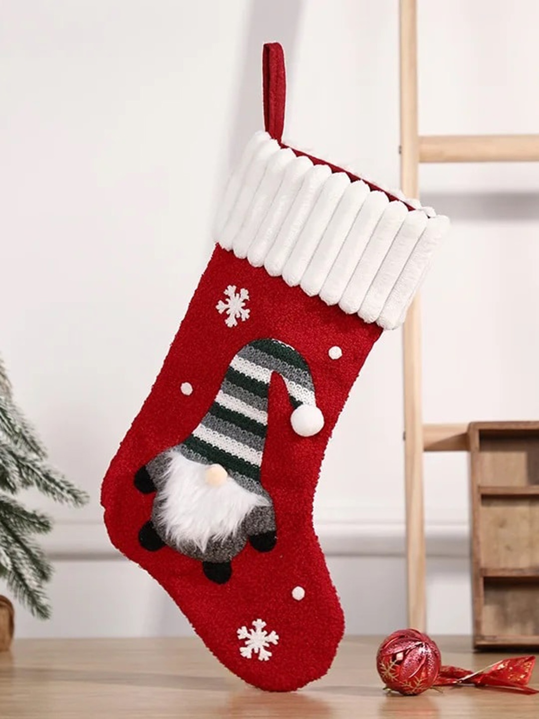 

Little Surprise Box LLP Red & White Christmas Stockings Festive Decor