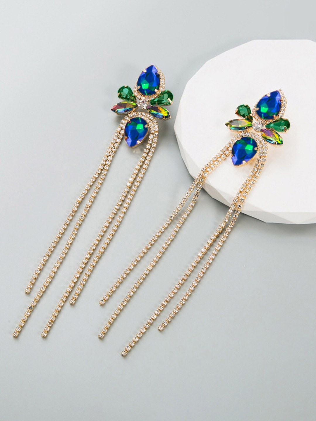 

Bellofox Stone-Studded Drop Earrings, Gold