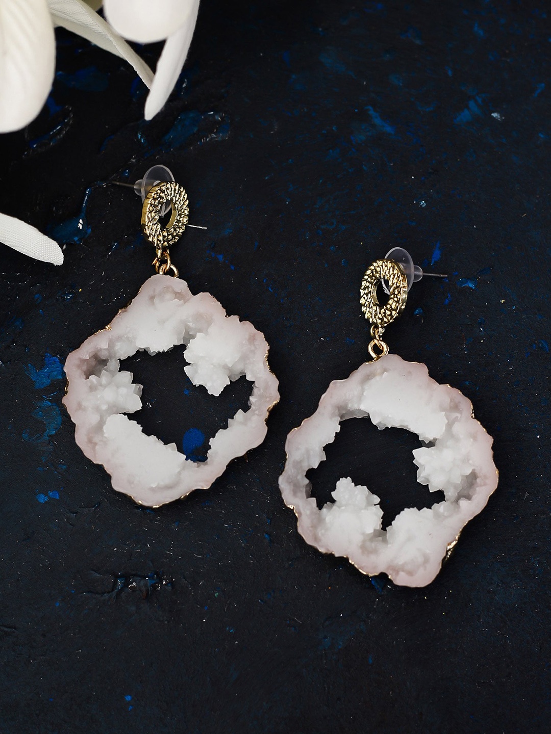 

Bellofox Gold-Plated Artificial Stones Drop Earrings