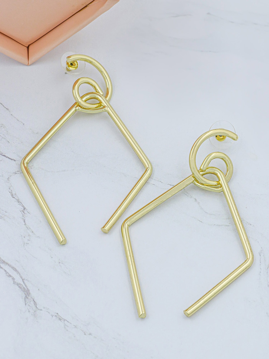 

Bellofox Gold-Plated Contemporary Drop Earrings