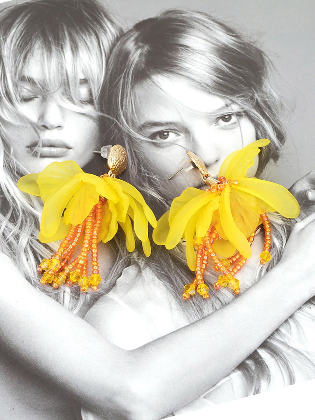 

Bellofox Yellow Contemporary Drop Earrings