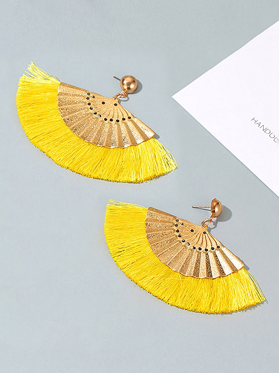 

Bellofox Gold Plated Contemporary Tasselled Drop Earrings, Yellow