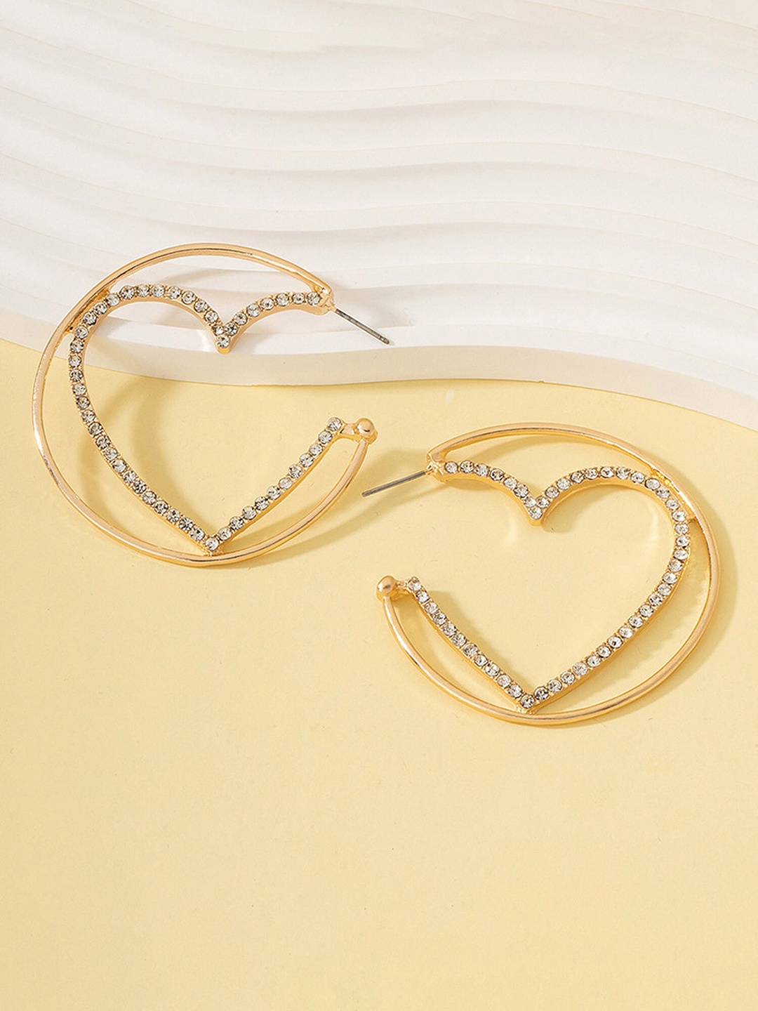 

Bellofox Gold-Toned Contemporary Half Hoop Earrings