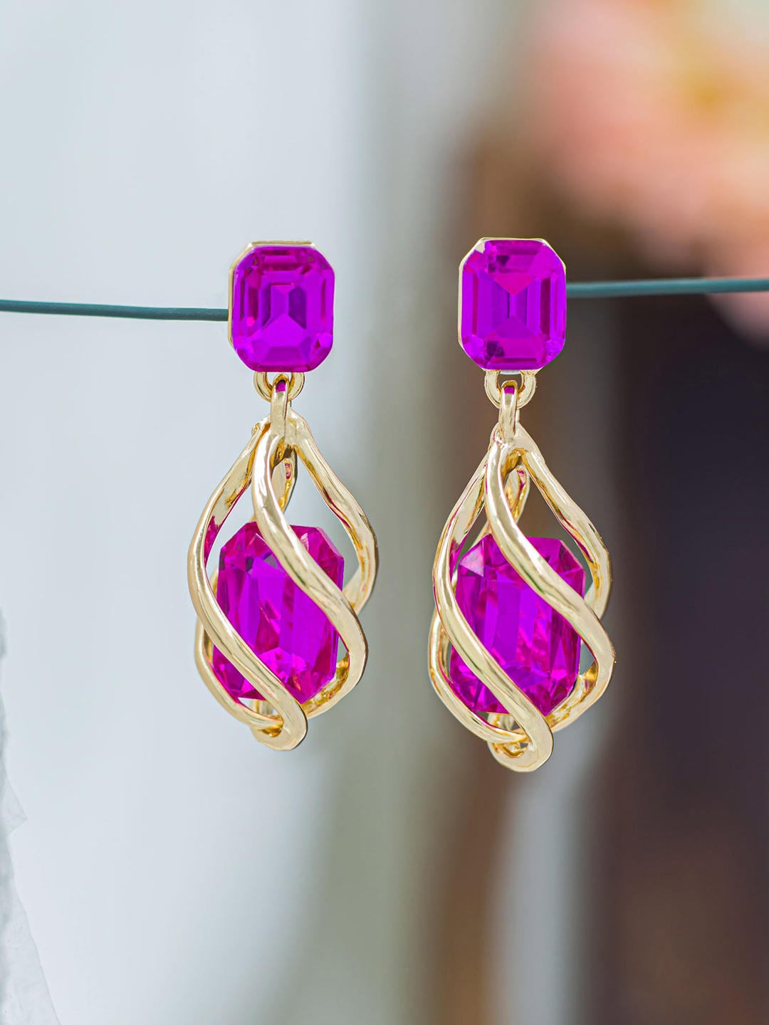 

Bellofox Pink Contemporary Drop Earrings