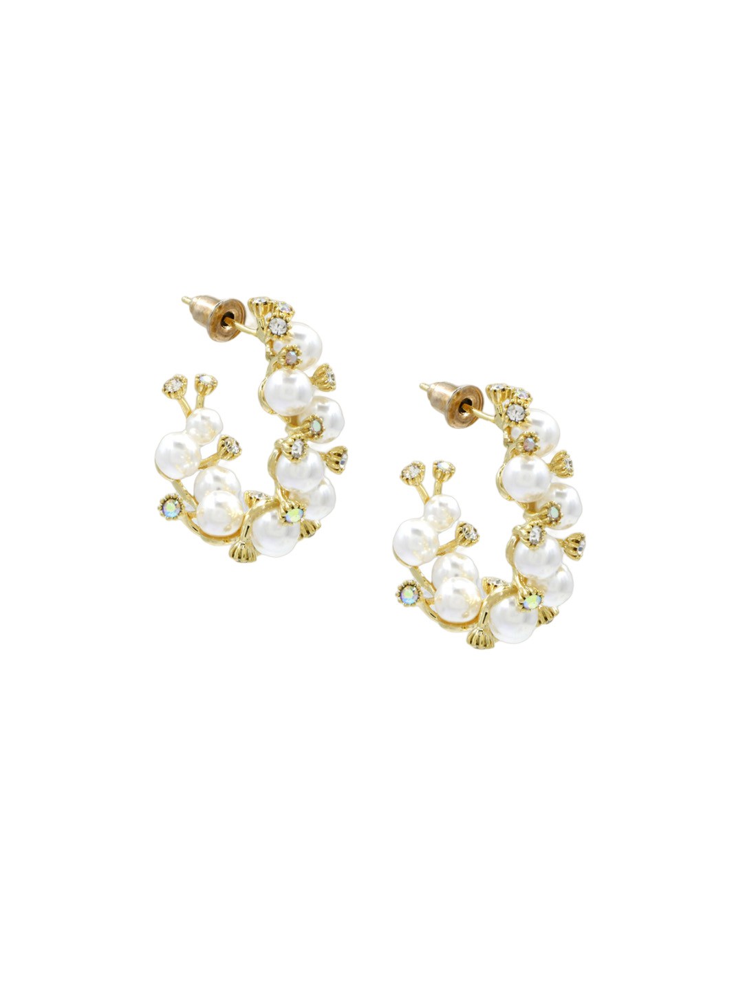 

Bellofox Gold-Toned Pearls Contemporary Studs Earrings