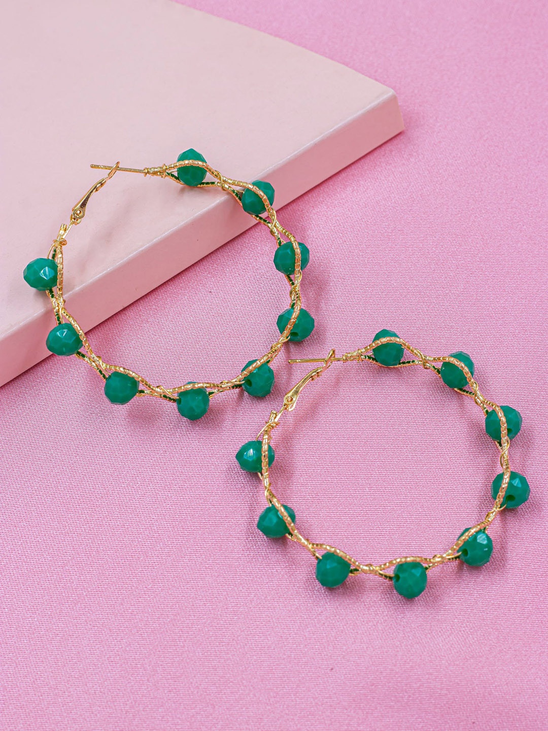 

Bellofox Beads Beaded Circular Hoop Earrings, Gold