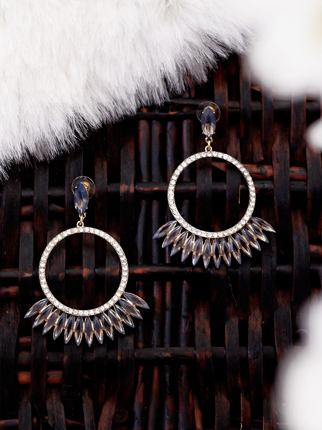 

Bellofox Silver-Plated Contemporary Drop Earrings, Grey