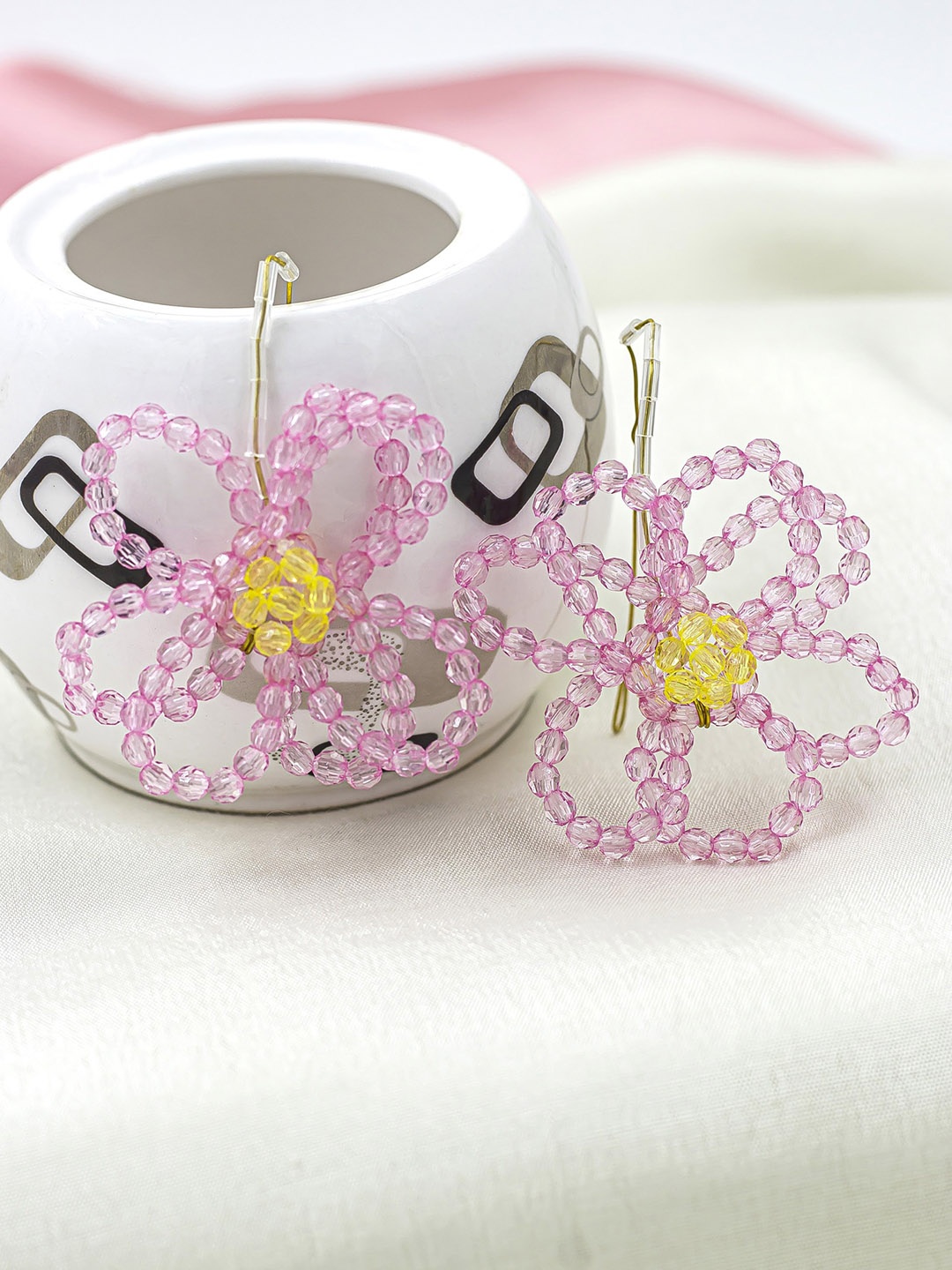 

Bellofox Pink & Gold-Plated Floral Studs Earrings