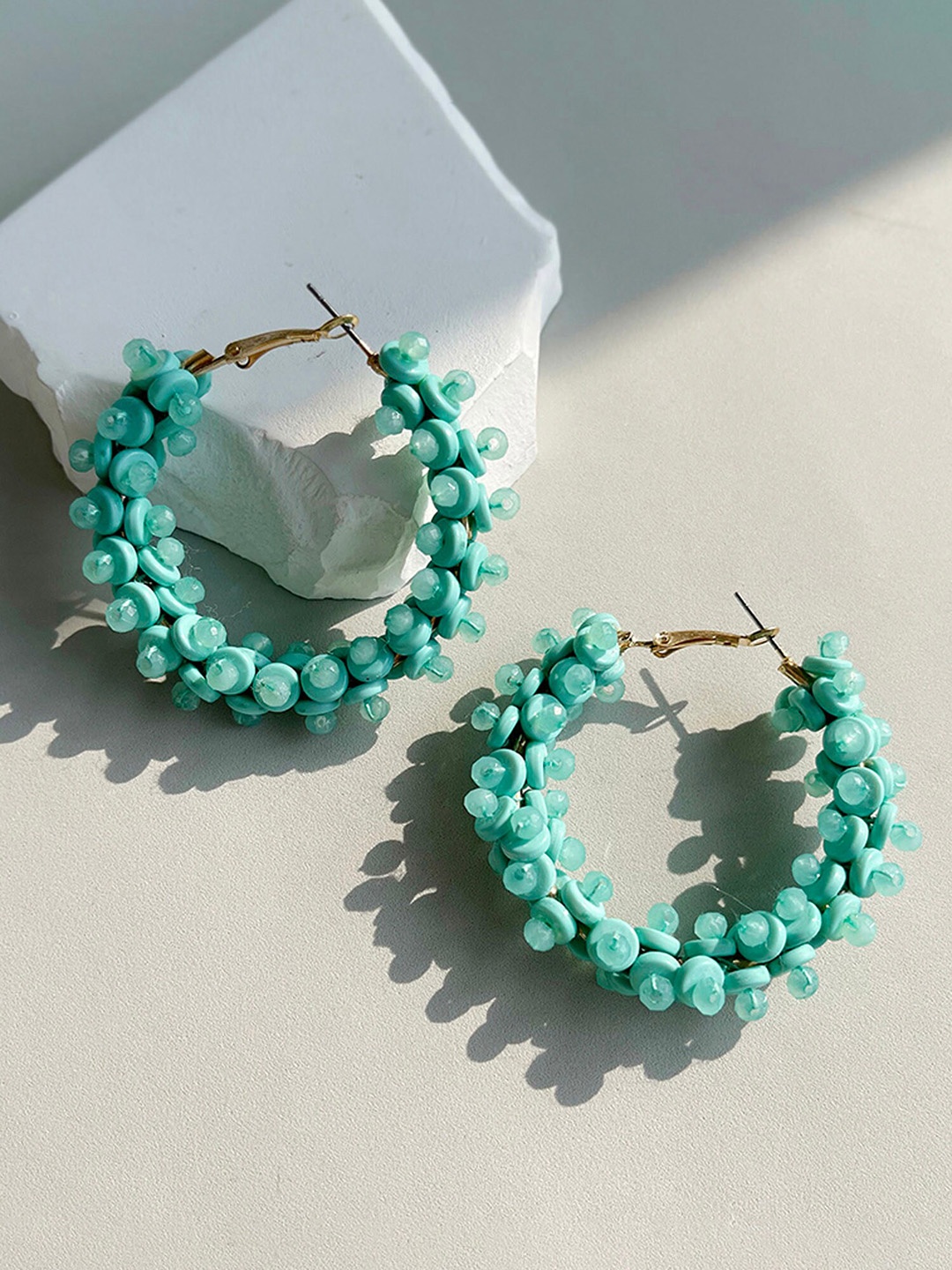 

Bellofox Green Contemporary Hoop Earrings