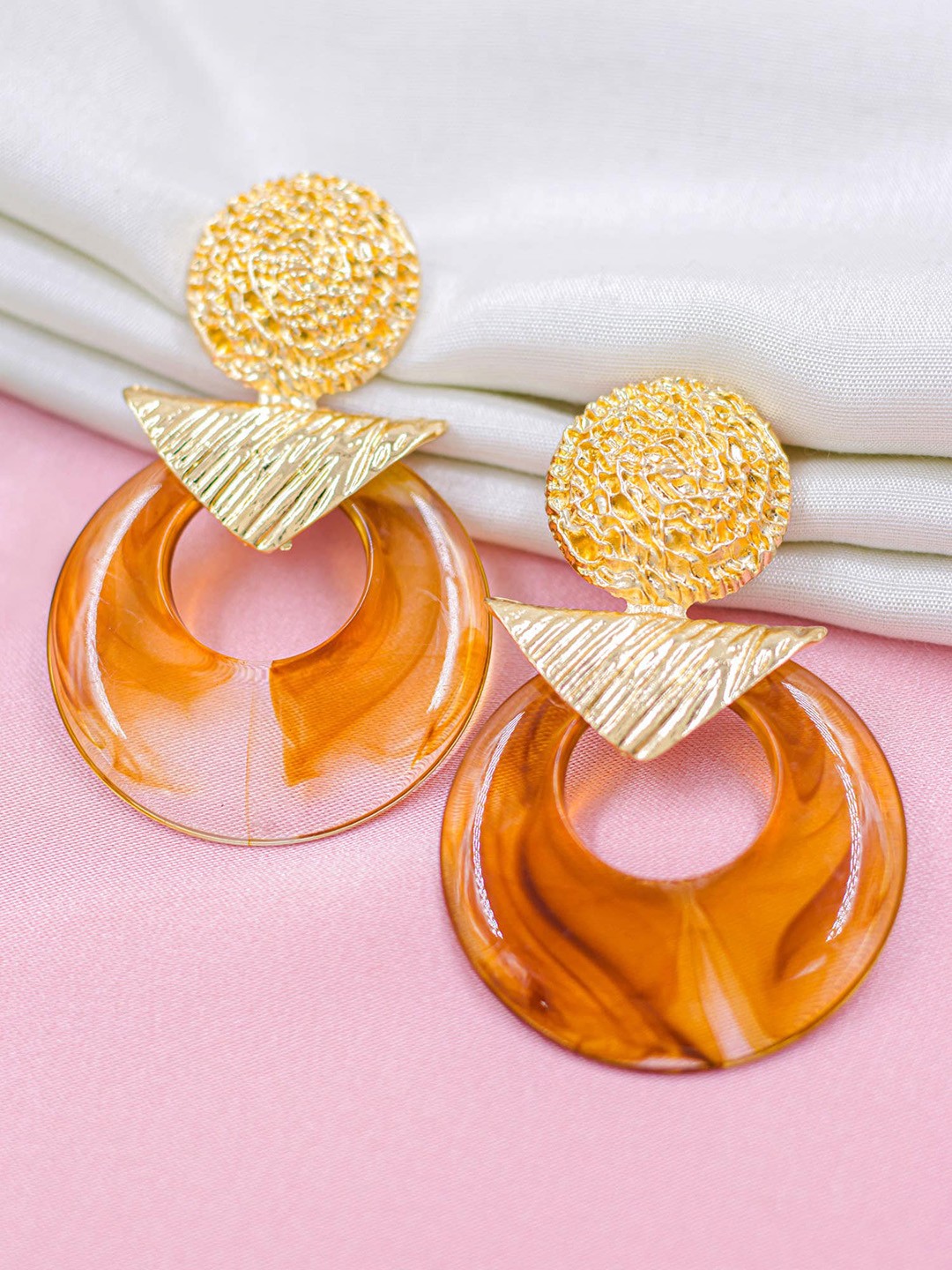 

Bellofox Gold-Plated Circular Drop Earrings