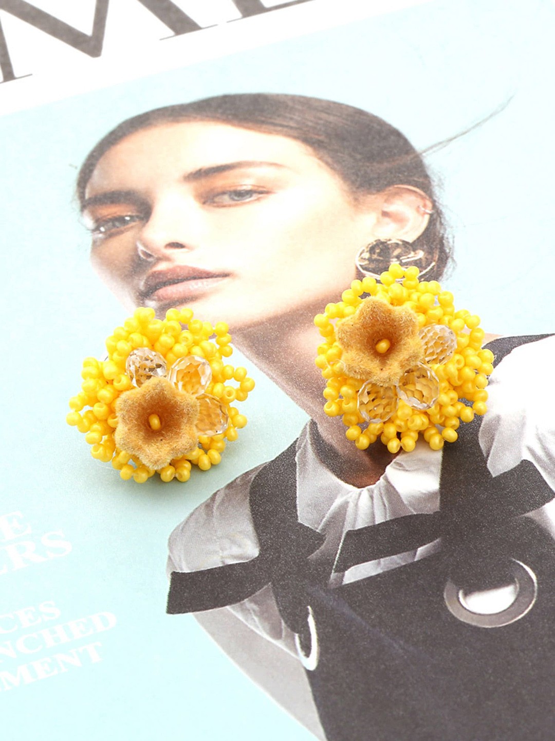 

Bellofox Contemporary Stud Earrings, Yellow