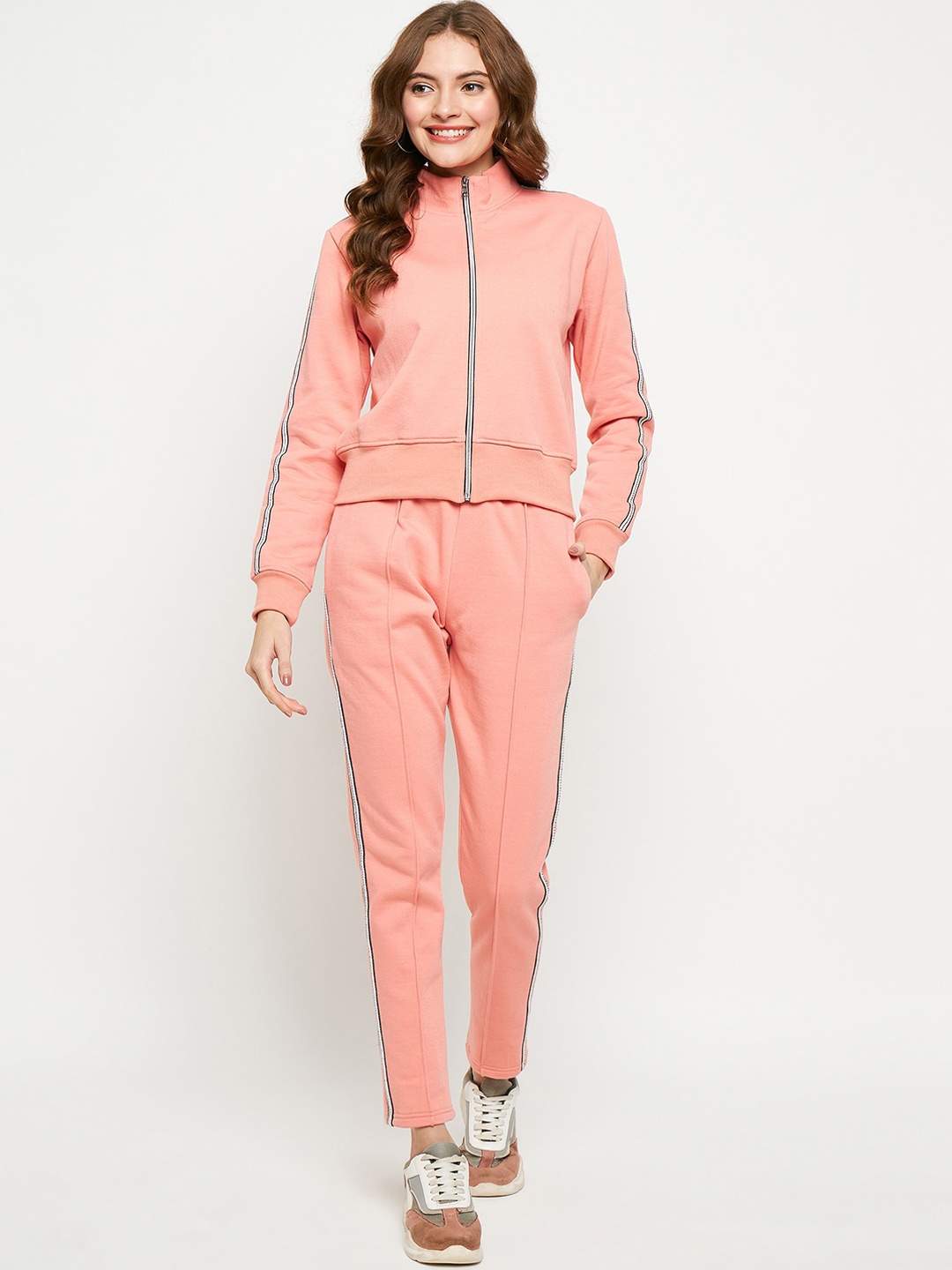 

BRINNS Mock Collar Pure Cotton Tracksuit, Peach