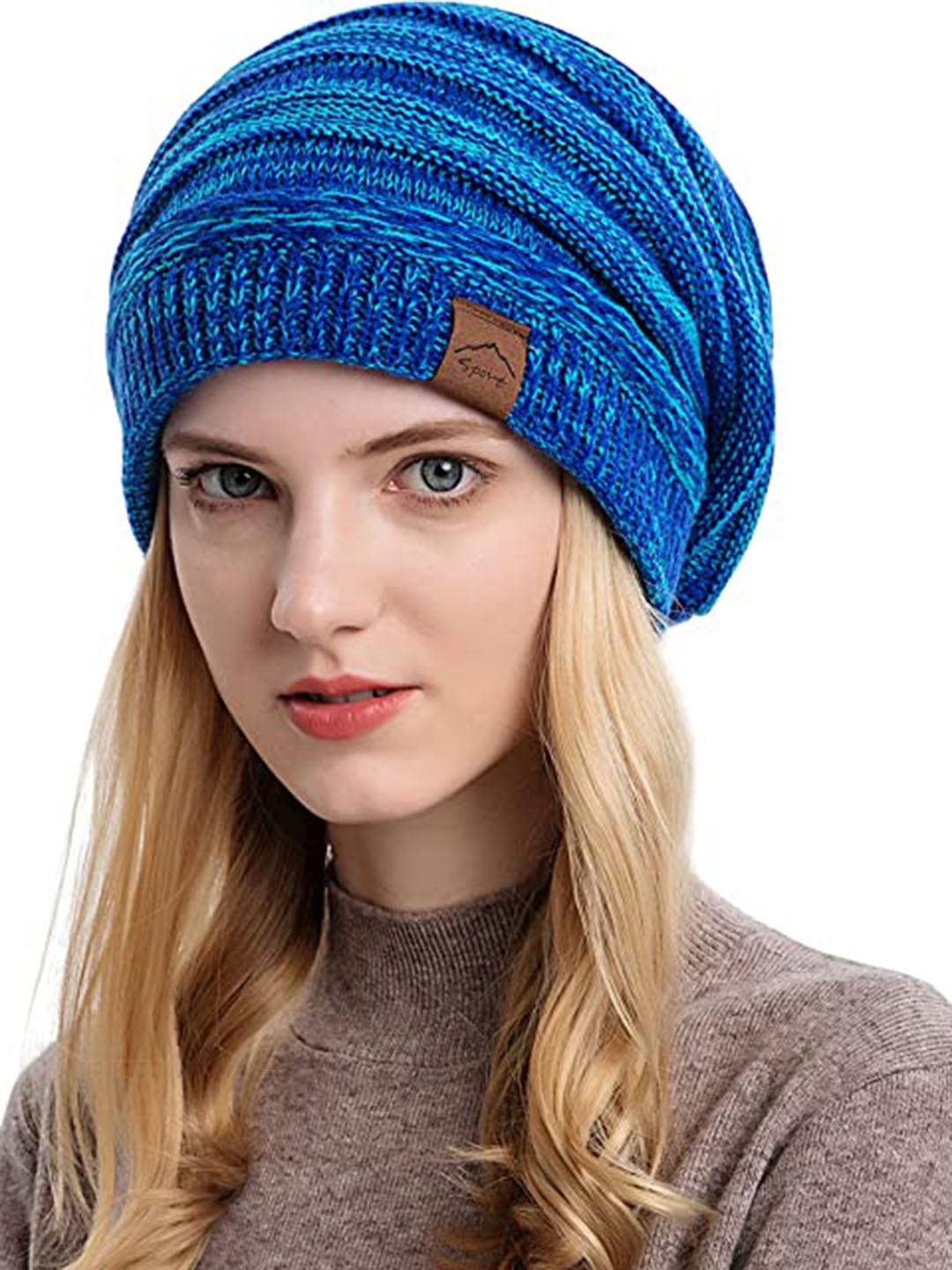 

Alexvyan Women Self Design Acrylic Beanie, Blue