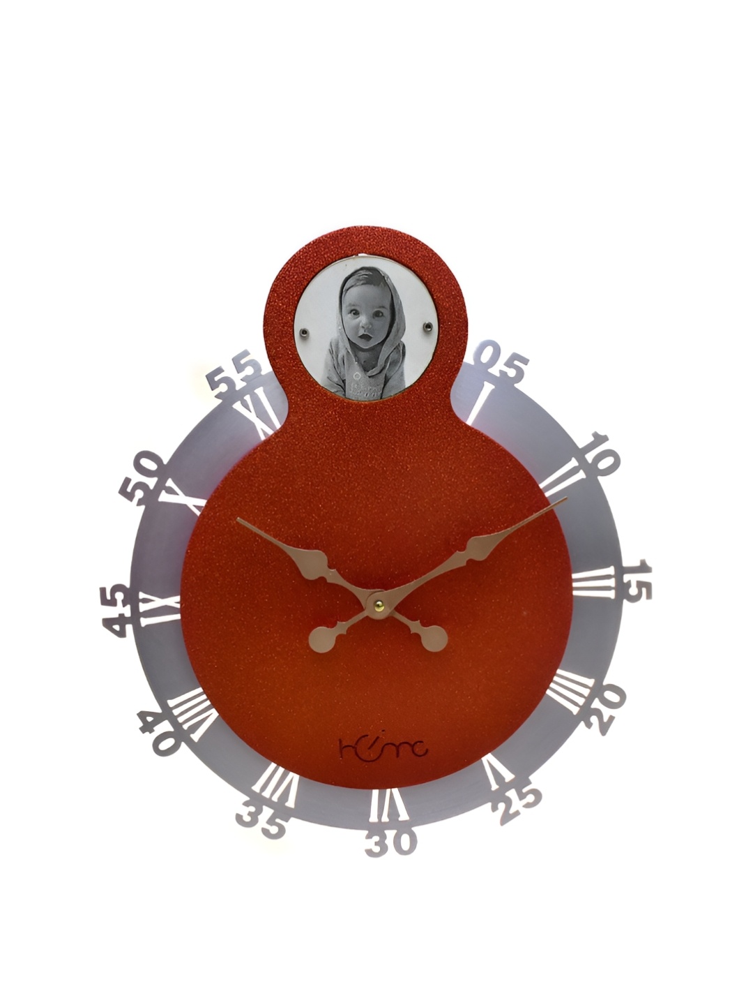 

DIAMANTE A LA MODE Maroon Contemporary Round Wall Clock