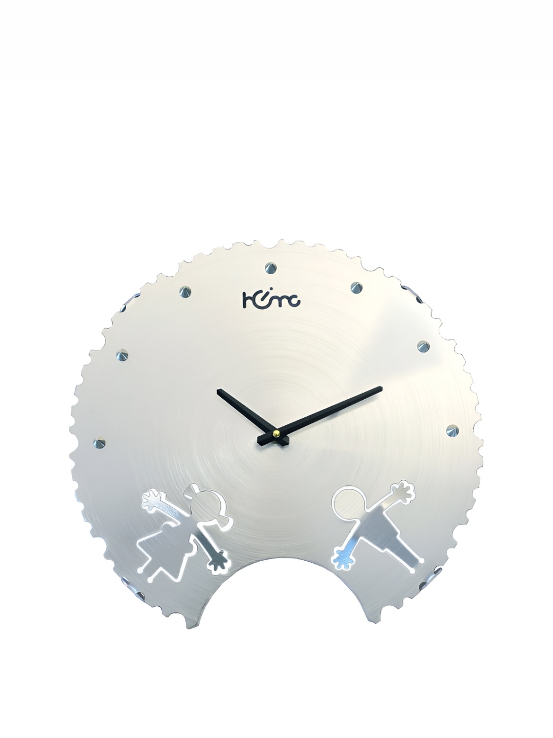 

DIAMANTE A LA MODE Silver-Toned Contemporary Round Wall Clock