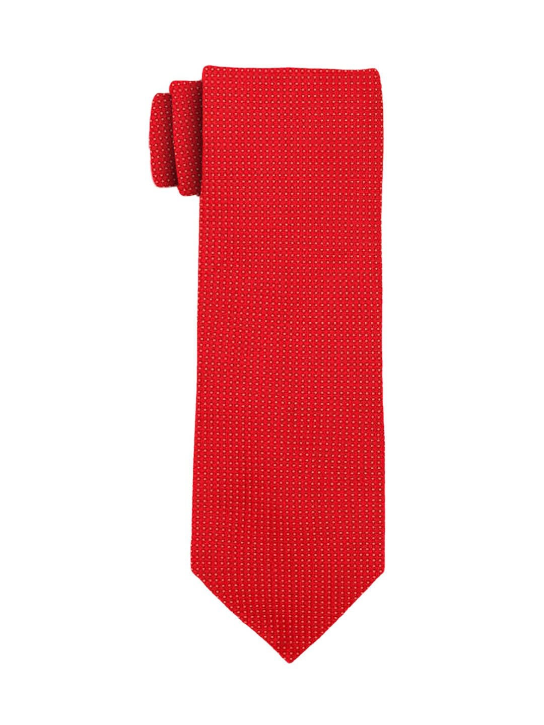 

SCHARF Men Printed Satin Skinny Tie, Red
