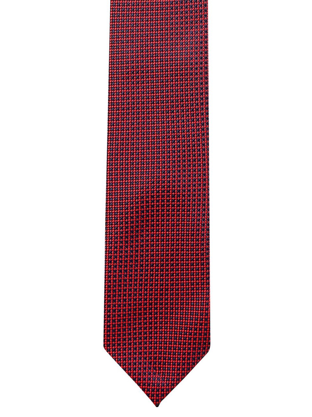 

SCHARF Men Printed Satin Skinny Tie, Red