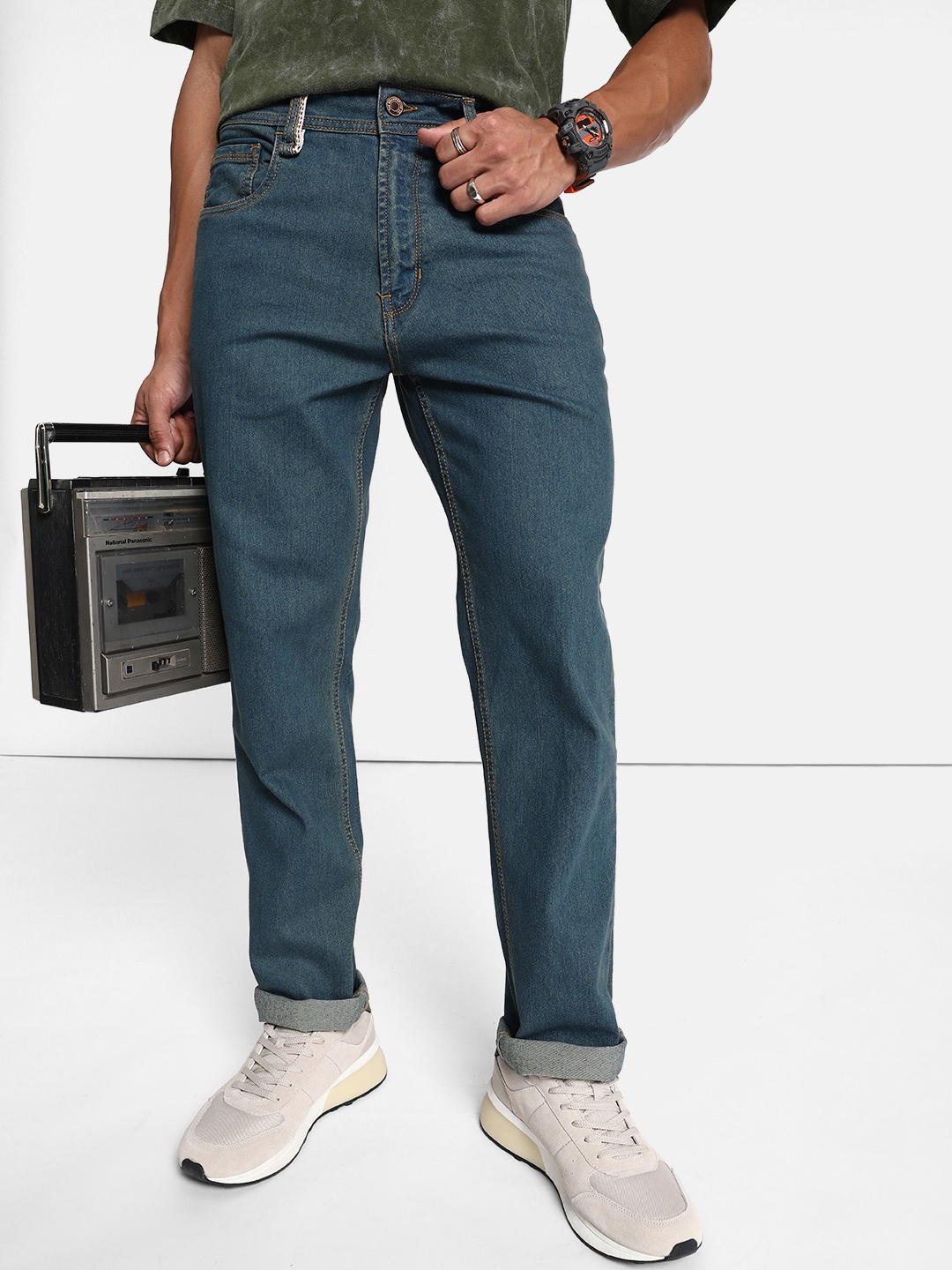 

The Roadster Lifestyle Co. Men Pure Cotton Straight Fit Jeans, Blue