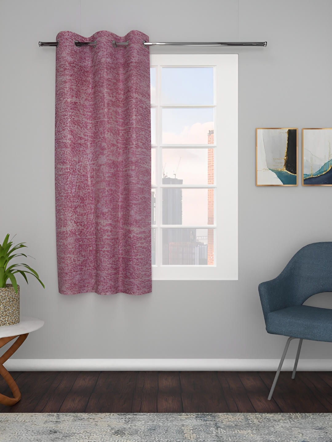 

THE CONVERSION Magenta Abstract Printed Window Curtain