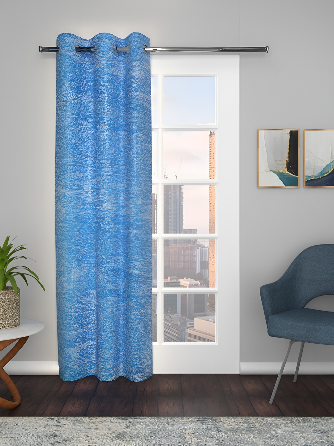 

THE CONVERSION Blue Abstract Printed Door Curtain