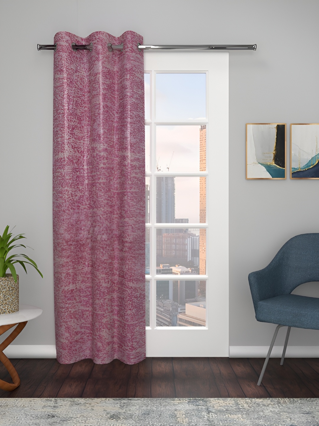 

THE CONVERSION Magenta Abstract Printed Door Curtain