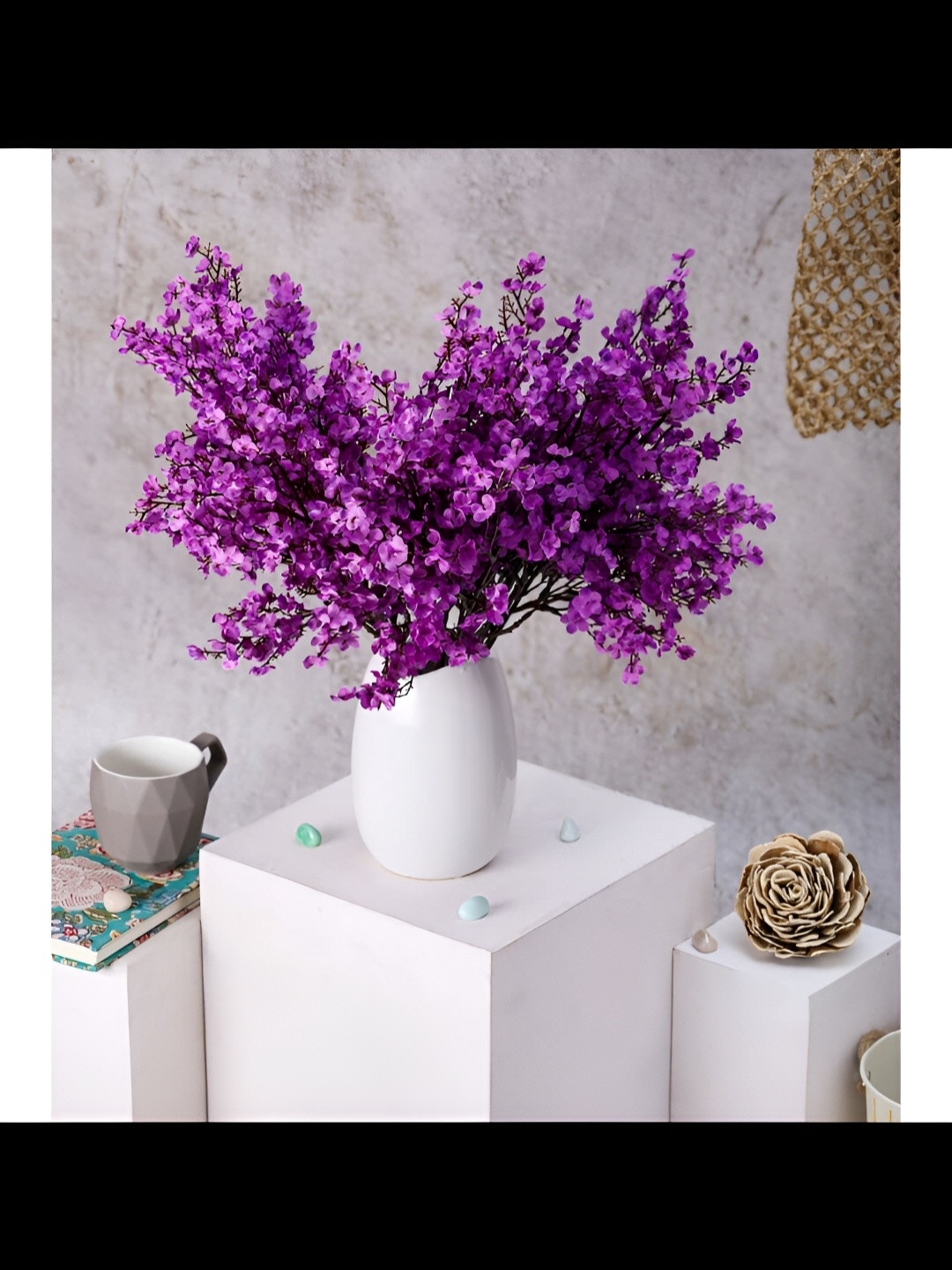 

Satyam Kraft Purple 3 Pieces Gypsophilia Artificial Flower