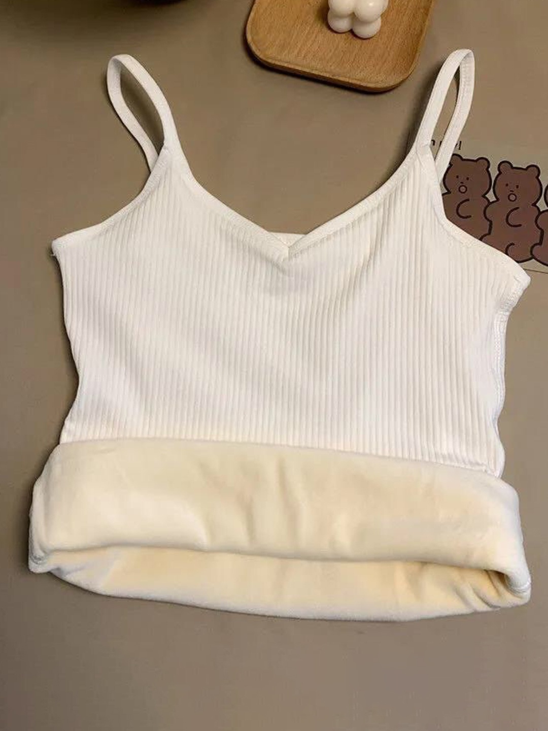 

Alexvyan Fleece Thermal Camisole Top, White