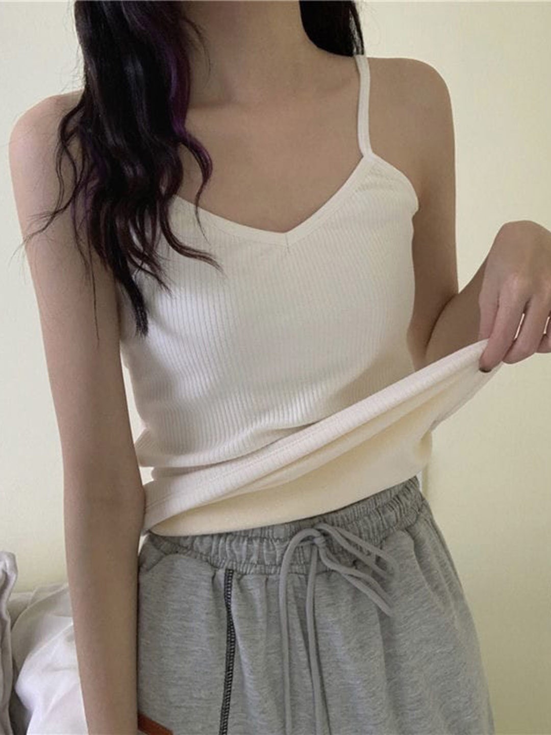 

Alexvyan Fleece Thermal Camisole Top, White