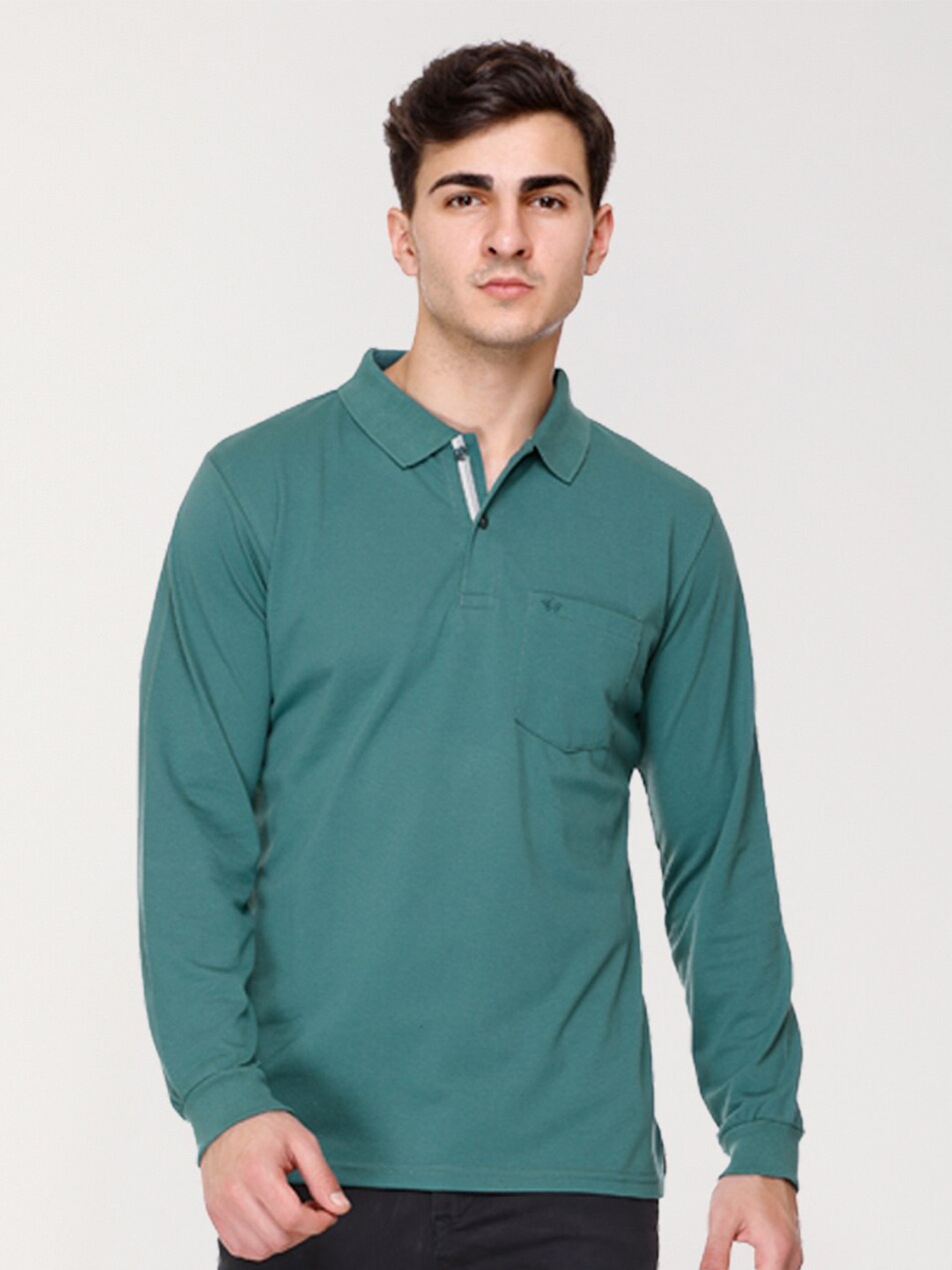 

ARRAY Polo Collar Cotton T-shirt, Green