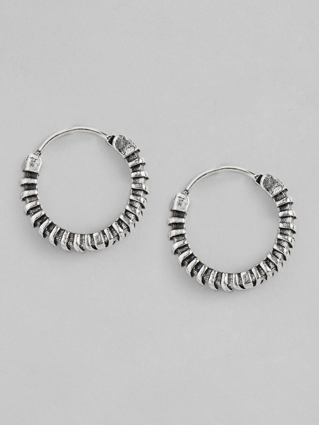 

WROGN Men Silver-Plated Circular Hoop Earrings