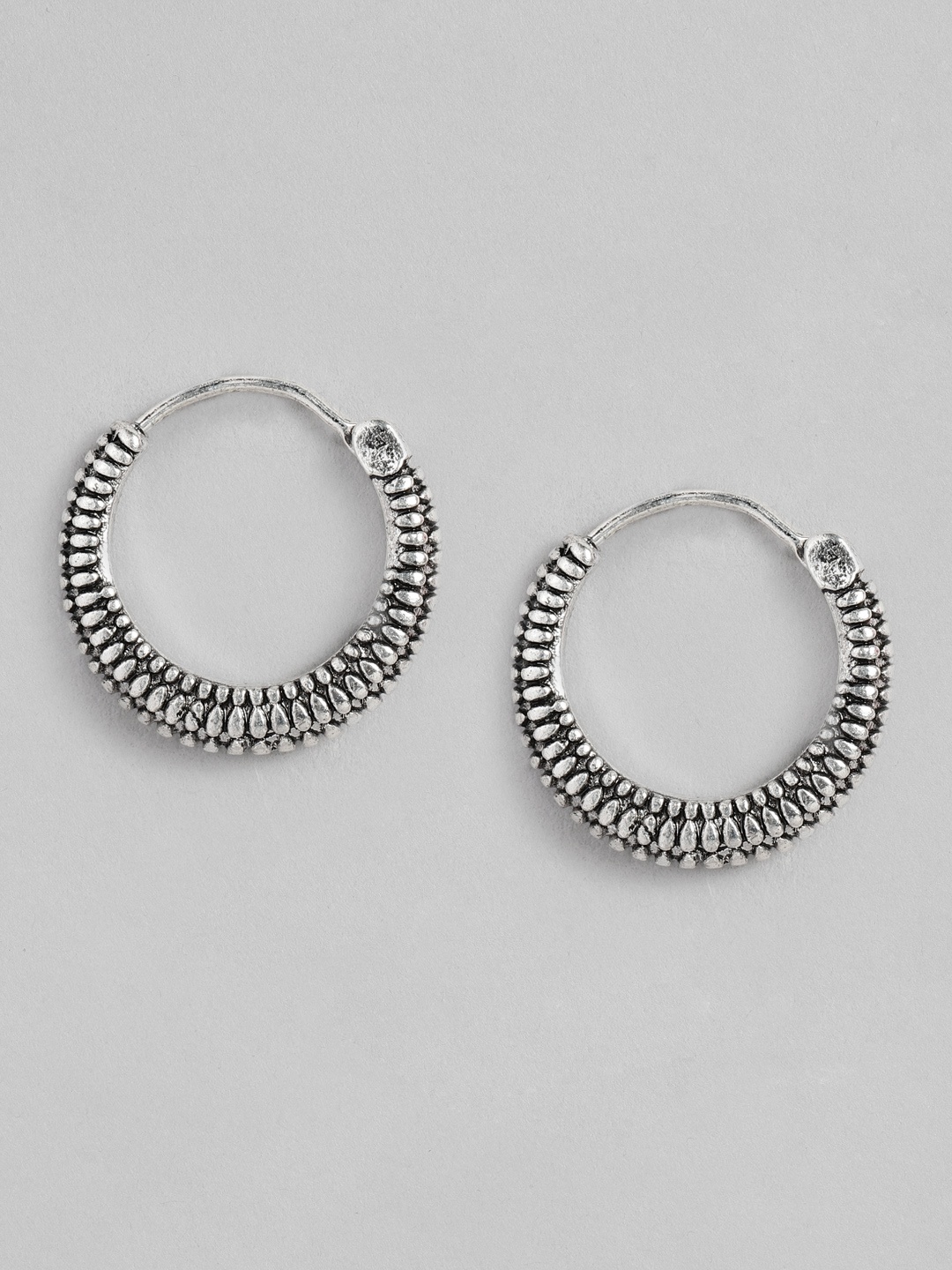 

WROGN Men Silver-Plated Circular Hoop Earrings