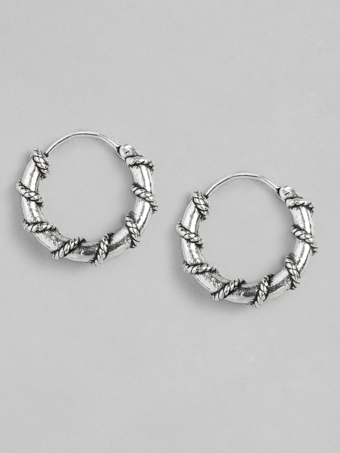 

WROGN Men Silver-Plated Circular Hoop Earrings