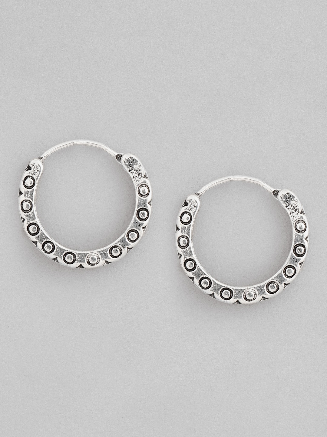 

WROGN Men Silver-Plated Circular Hoop Earrings