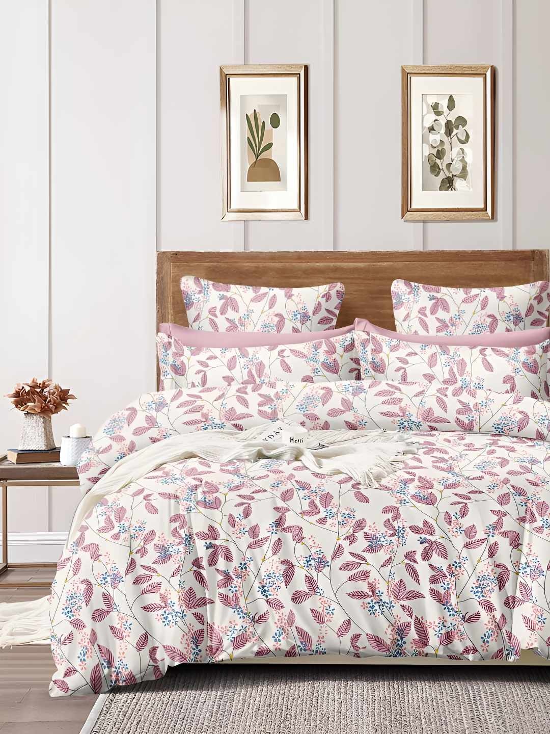 

RRC Off White & Pink Printed Double Duvet Cover With Zipper