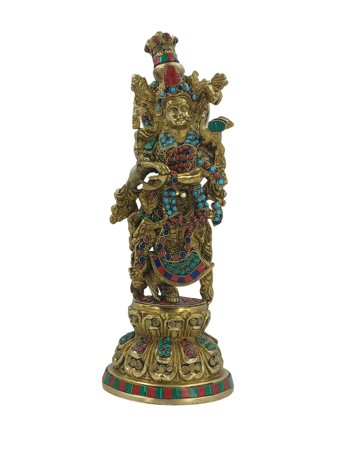 

Arihant Craft Gold-Toned & Red Brass God Radha Medium Idol Showpiece