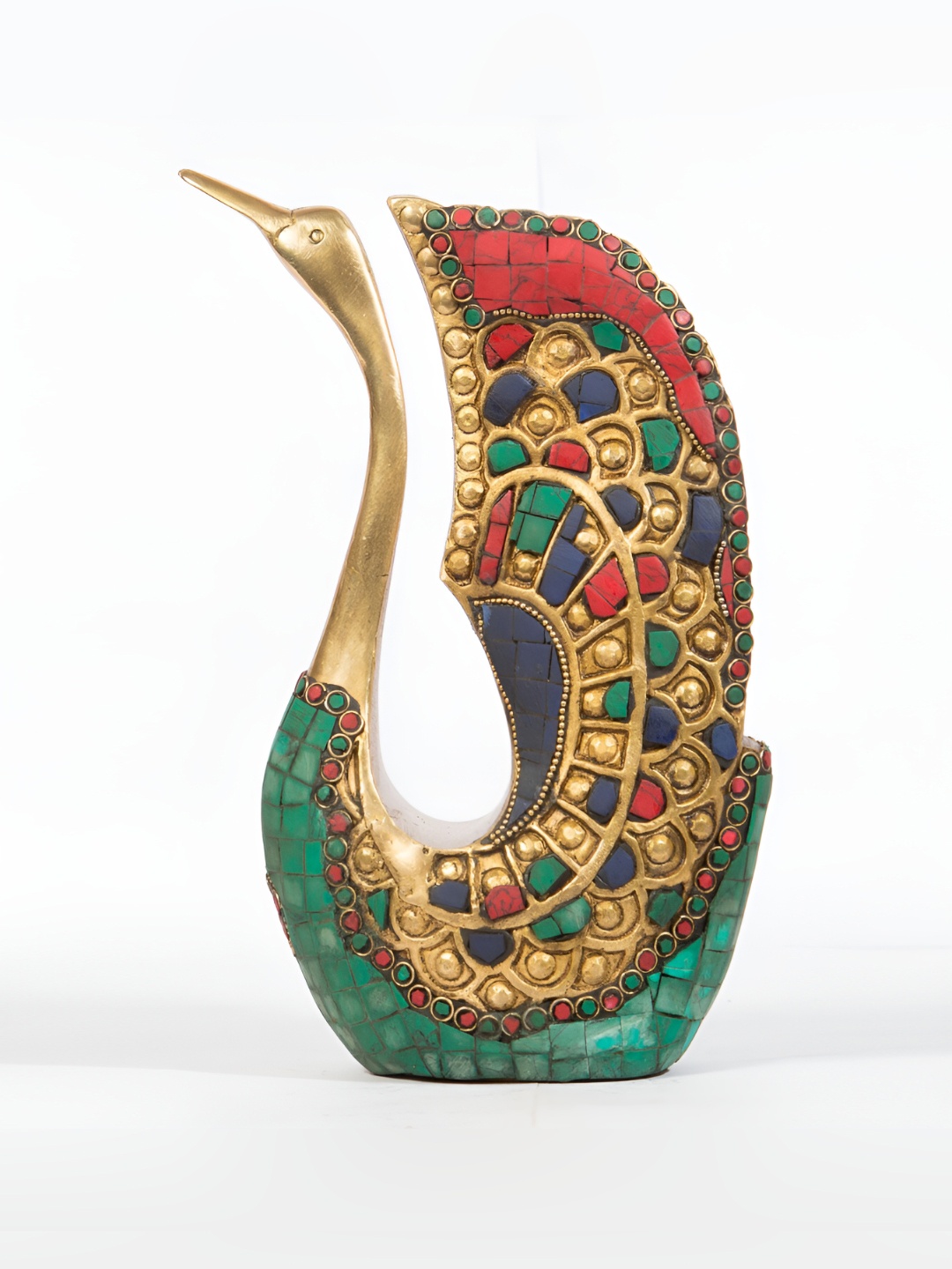 

Arihant Craft Gold Toned & Red Brass Swan Showpiece