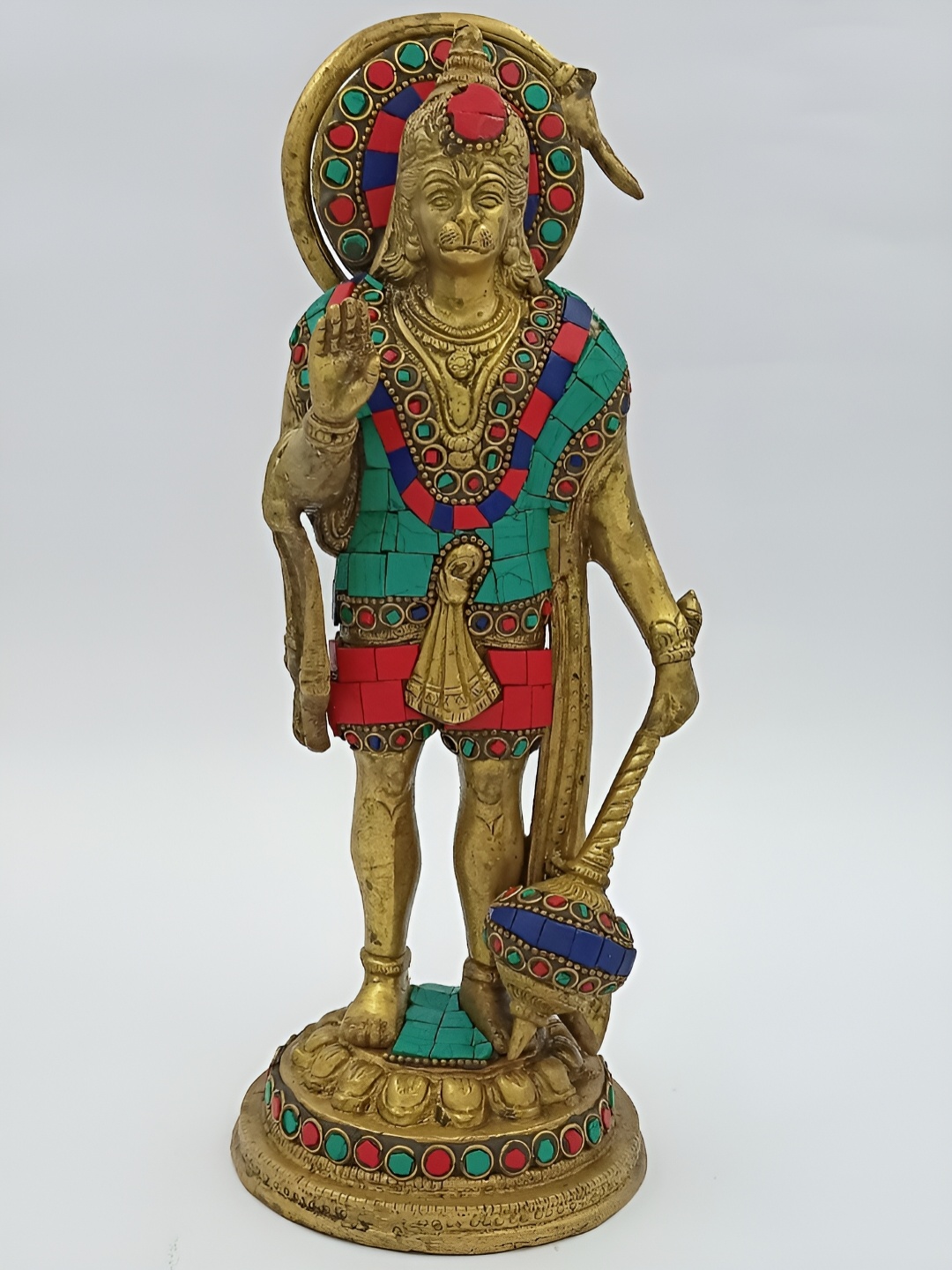 

Arihant Craft Red & Green Brass Hanuman Showpiece