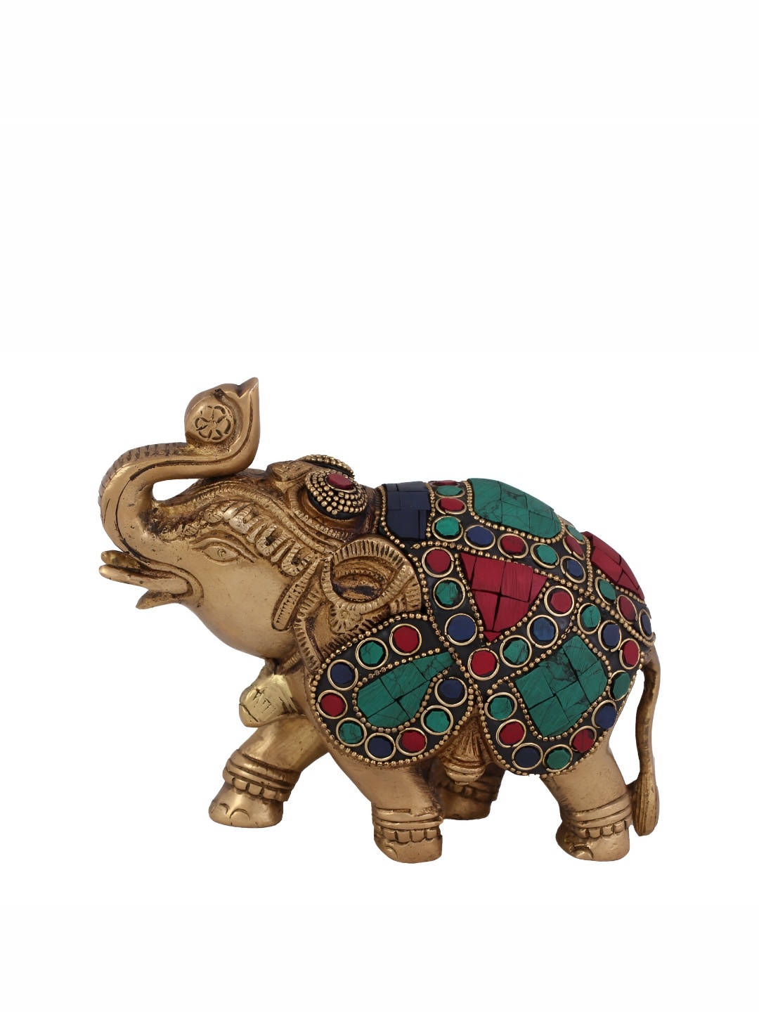 

Arihant Craft Bronze Toned & Maroon Brass Elephant Showpiece