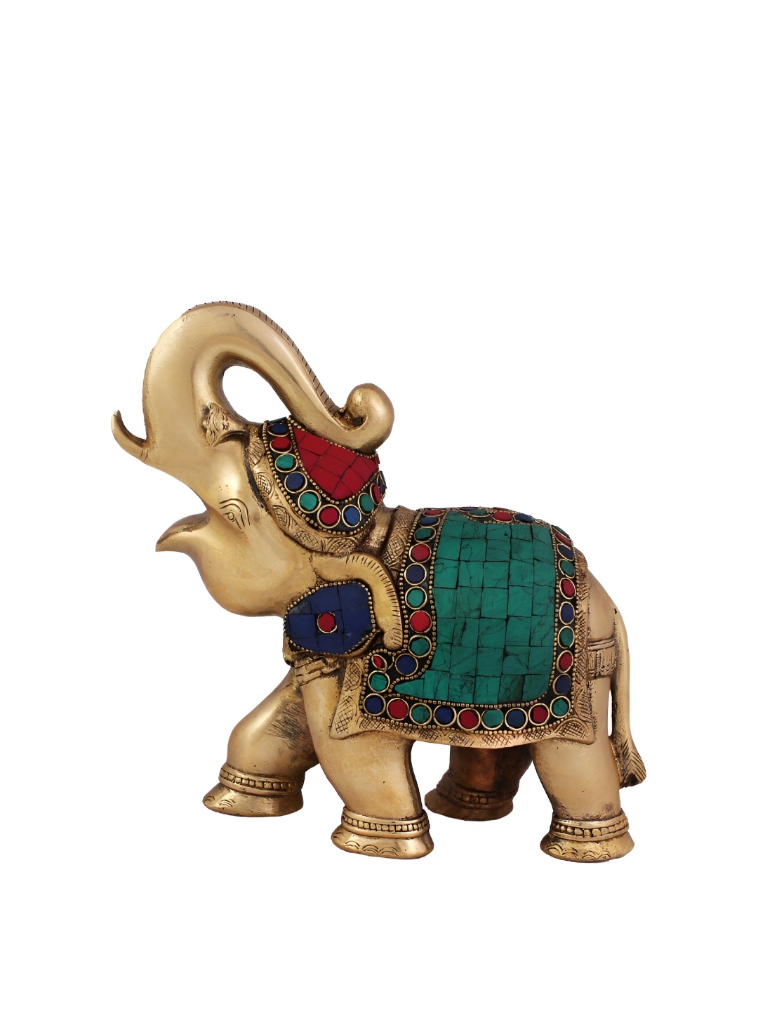 

Arihant Craft Bronze Toned & Maroon Brass Elephant Showpiece