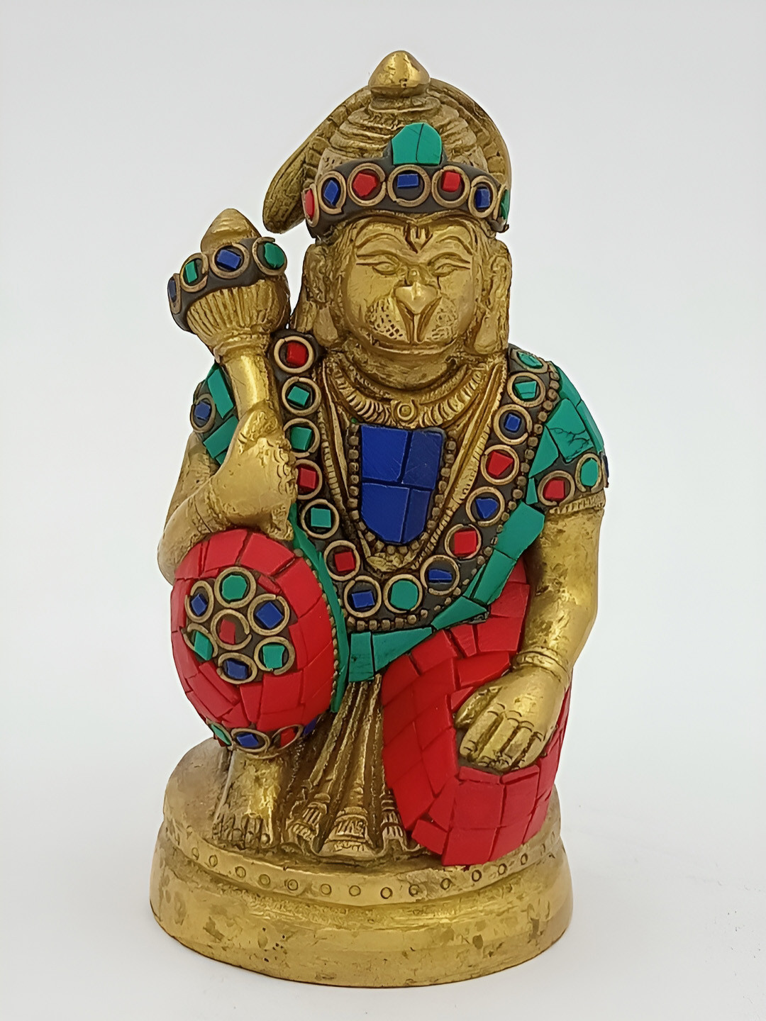 

Arihant Craft Gold-Toned & Red Brass Lord Hanuman Small Showpiece