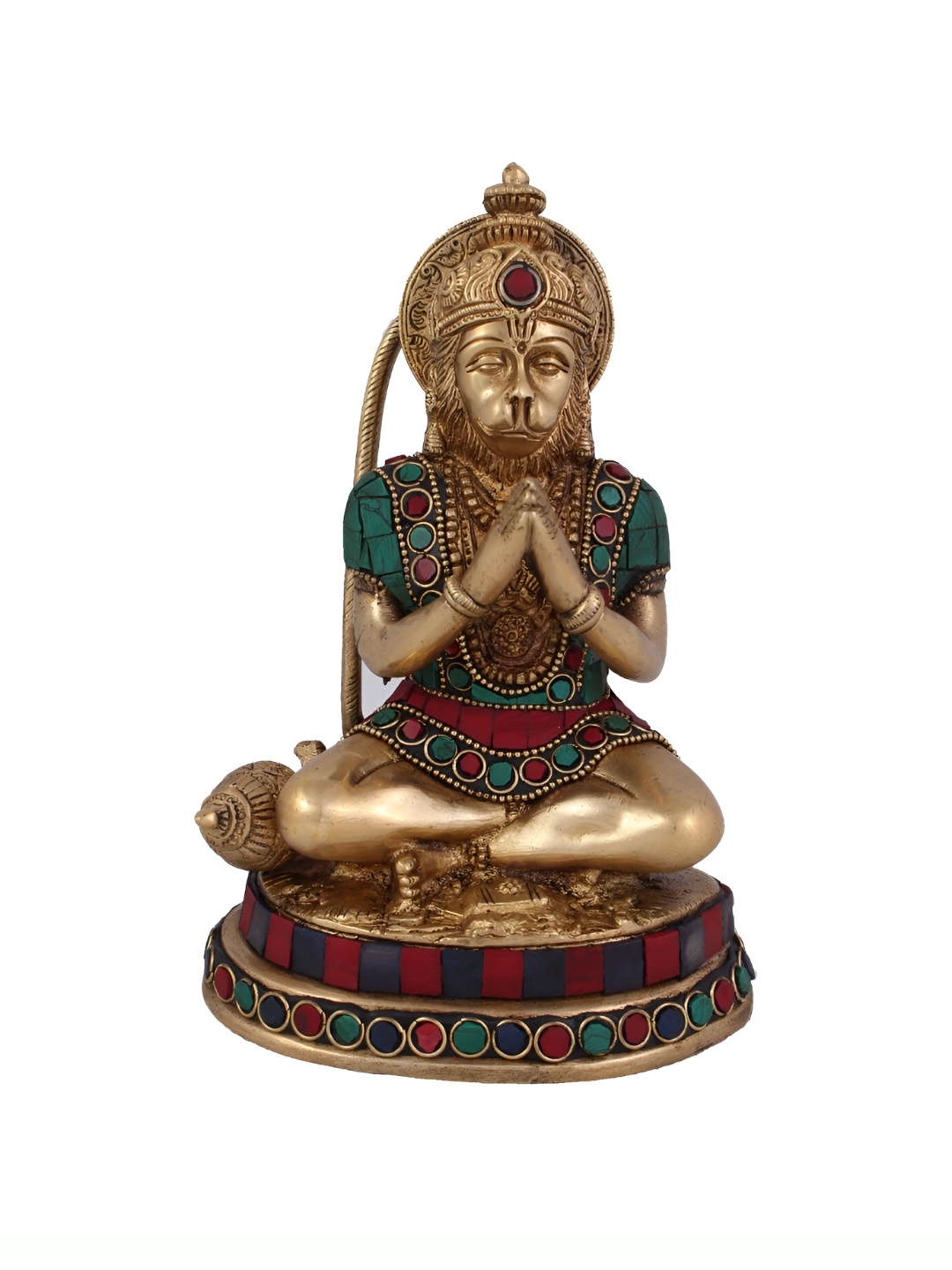 

Arihant Craft Gold-Toned & Green Embellished Brass Small Idol Showpiece