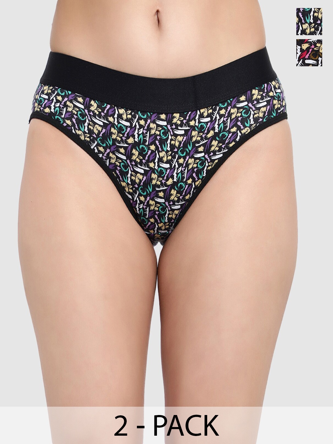 

Nakshu Pack Of 3 Conversational Printed Cotton Bikini Briefs, Red